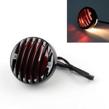Round Moto Feu arrière Tail light Pour Bobber Chopper Rat Custom Blk E03