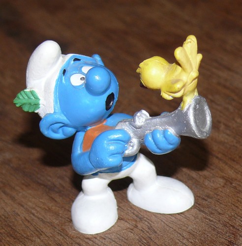 Figurine schtroumpf chasseur - figurine,