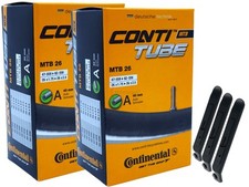 2 x tuyau de vélo Conti 26 pouces valve de voiture 47-559/62-559 (VTT) + 3 lè...