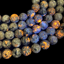 Lot 23 perles 8mm Syénite en pierre naturelle (Sodalite de feu) brille sous UV