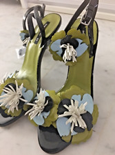 Sandales Noir Vernis Bride Details Fleurs Vert Ivoire Bleu ZARA 37