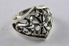 Bague Gothique Fleur De Lys Royal Lilie 925 Argent Véritable