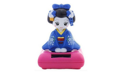 Geisha assise solaire - , bleue