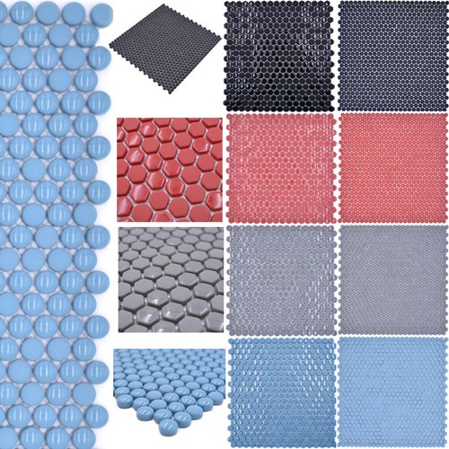 Verre mosaïque boutons ronds - verre,