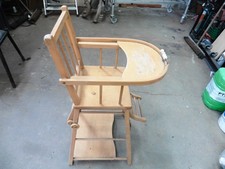 Chaise haute en bois pour bébé avec tablette rabattable