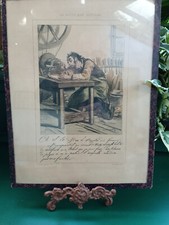 Ancienne GRAVURE « LA BOITE AUX LETTRES »