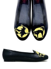 Chaussures Plates Gothiques Punk YRU Lydia Heure Des Sorcières Chat Halloween