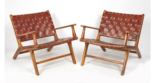 Paire fauteuils teck - fauteuils,