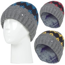 Heat Holders Garcon Tricot Bonnet et Gant Hiver | Enfants Chaud Chapeau Pompon