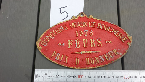 Ancienne plaque récompense - 5/,