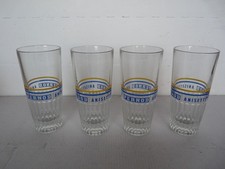 Lot de 5 verres PERNOD ANISETTE striés , fond épais