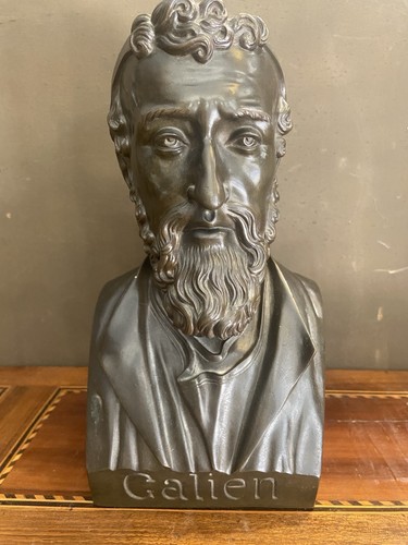 Ancien buste bronze galien - en, bronze.