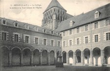 REDON - Le Collège - le cloitre et la Tour romane de l'Eglise