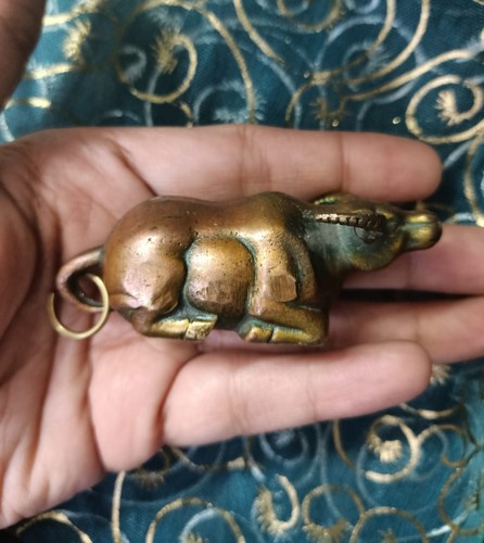 Brass red bull paperweight key - paperweight,