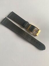 BRACELET DE MONTRE GRIS VINTAGE CUIR VERITABLE 16mm FABRICATION FRANCAISE