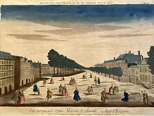 Vue d’Optique Gravure Perspective Maison de Plaisance du Roi d’Espagne XVIIIème