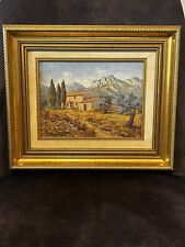 Peinture Signée M. SCHWAB - Le Cabanon Provençale Et Le Mont Sainte Victoire