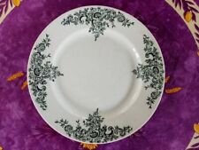 Plat Rond Plat Terre Fer Choisy Le Roi HB Cie Modèle Louis XV Floral Vert 27,5cm