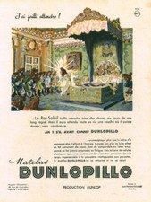 Publicité ancienne matelas Dunlopillo  issue de magazine 1950