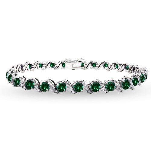 925 argent simulé émeraude - argent, &