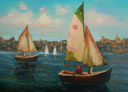 Tableau peinture huile - huile, à