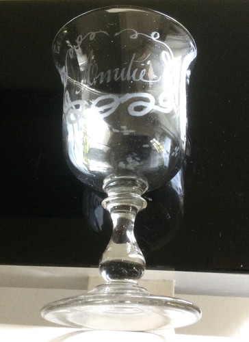 Ancien grand verre pied - 1,