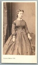 CDV 1865 Femme portant montre à gousset et châtelaine bijoux Napoléon III Photo