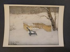 Le banc sous la neige THAULOW  art peinture carte postale postcard