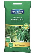 Terreau rempotage plante verte fleurie 6L FERTILIGENE