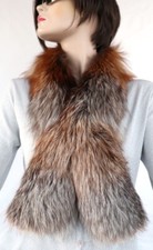 Fourrure Écharpe Kristallfuchs Col Renard Étole Manteau Filets Veste Braun