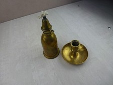 Ancienne lampe à pétrole, Pigeon déposé, bougeoir Silver & Co, London