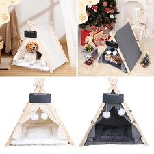 Tipi pour animaux de compagnie, nid d'hiver Semi-fermé, tapis de repos lavable,