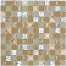 Pâte de Verre Coquille Beige/Blanc / Argent Mur Salle de Bain Douche 82B-0112 _F