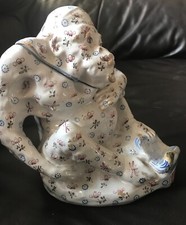 RARISSIME boite faïence singe Adrien DALPAYRAT Bourg La Reine 1900  era carries