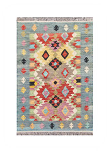 Tapis kilim en laine tissé à la main style ancien 185 x 126 cm
