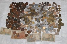 beau lot de plus de 2 kg d'anciennes monnaies françaises+4 billets