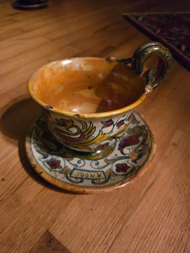 Tasse thé sa soucoupe - à, et