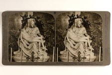  ITALIE Rome Vatican Statue La Pietà Michel Ange Photo Stereo Vintage 1897