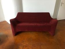 Canapé Fantoni velours bordeaux design Italien