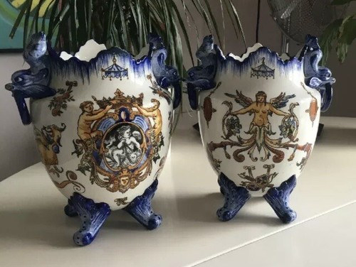 Paire vases anciens en - paire,