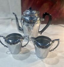 Service à café et thé en inox CHROMIUM année 1960 théière pot à lait sucrier