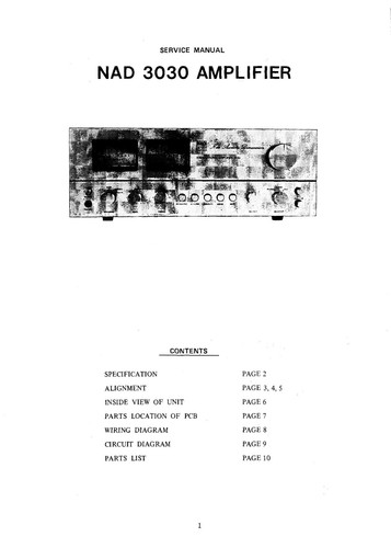 Service manual for nad 3030 - manual,