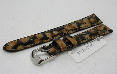 New michele 16mm leather strap - michele,