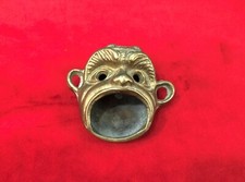 Ancienne lampe à huile figurant un maque Bronze Cendrier Presse papier Sculpture