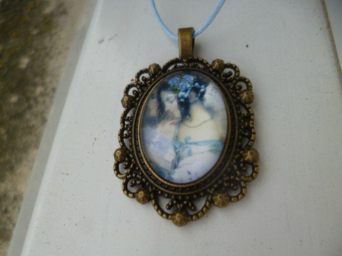 Collier bronze cabochon femme - collier,