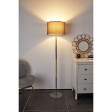 Lampadaire Grand Purity Gris Bois Abat-Jour 160Cm Max 20W E27 Interrupteur