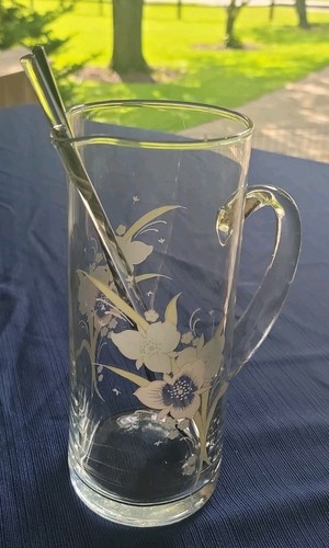 Vintage floral martini pitcher - vintage,