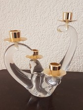 Bougeoir en cristal, doré