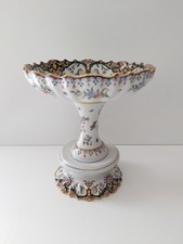 Coupe à fruits ancienne en faïence de Rouen 