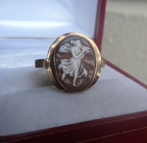 Bague camée dorée 14ct de - en,